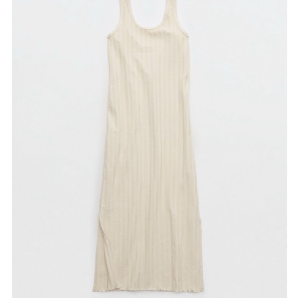 Aerie Cream Slip Maxi Dress for Casual Resort Wear